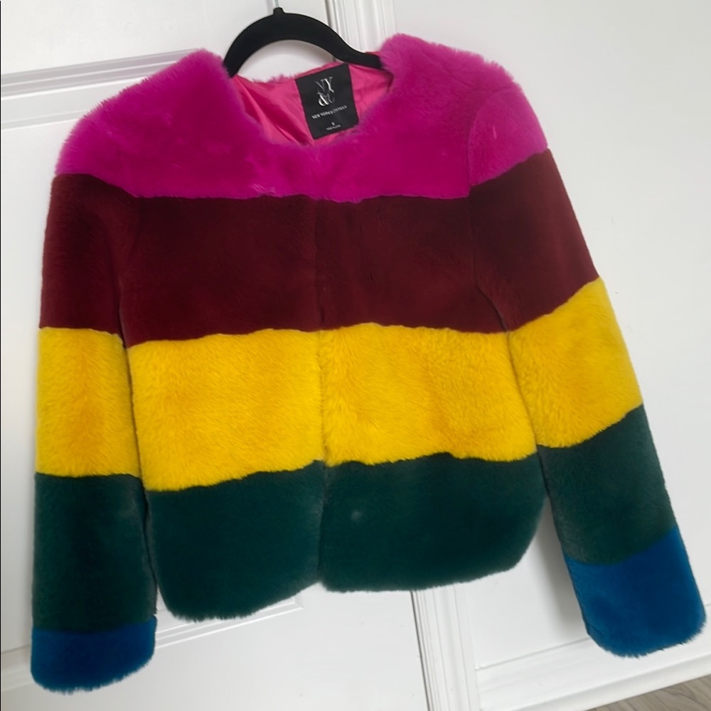 Colorful Faux Fur Jacket